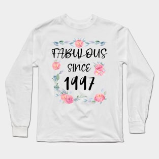 Women 24 Years Old Fabulous Since 1997 Flowers Long Sleeve T-Shirt